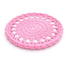 Pink Crochet Coaster Handcrafted Cotton Yarn Doily